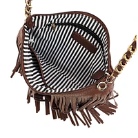 Chic Tan Fringe Crossbody Bag