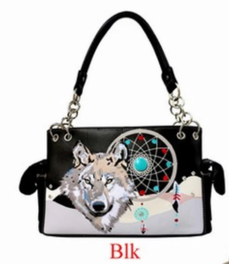 wolf dreamcatcher purse with chain