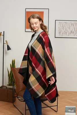 Red checkered blanket cape