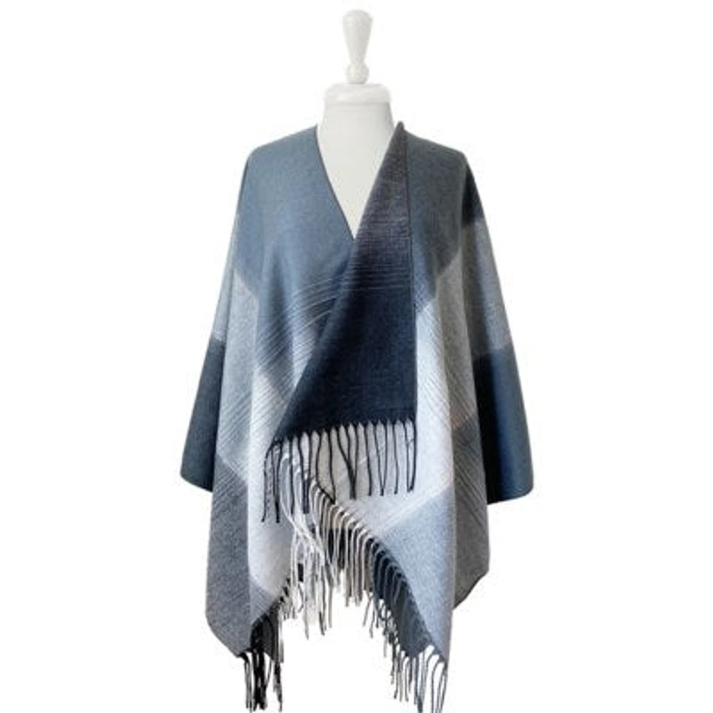 Fashionable Grey Colour Block Shawl - Unique Local Find