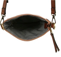 Black Crossbody with Brown Strap & Zipper Pulls