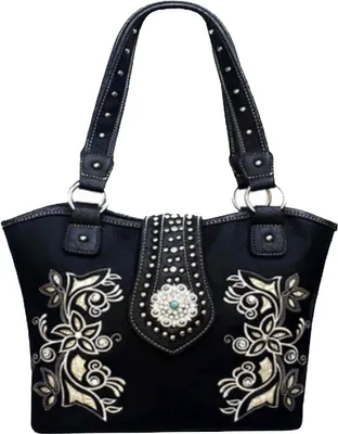 Black western purse with gem bling on buckle