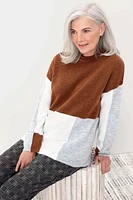 Local Fashion: Unique Colour Block Funnel Neck Sweater