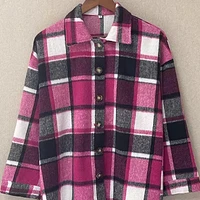 Rose Red Plaid Flannel Jacket - Shop Local Fashion