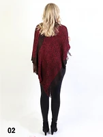 Shop Local Fashion: Burgundy Poncho with Fringe