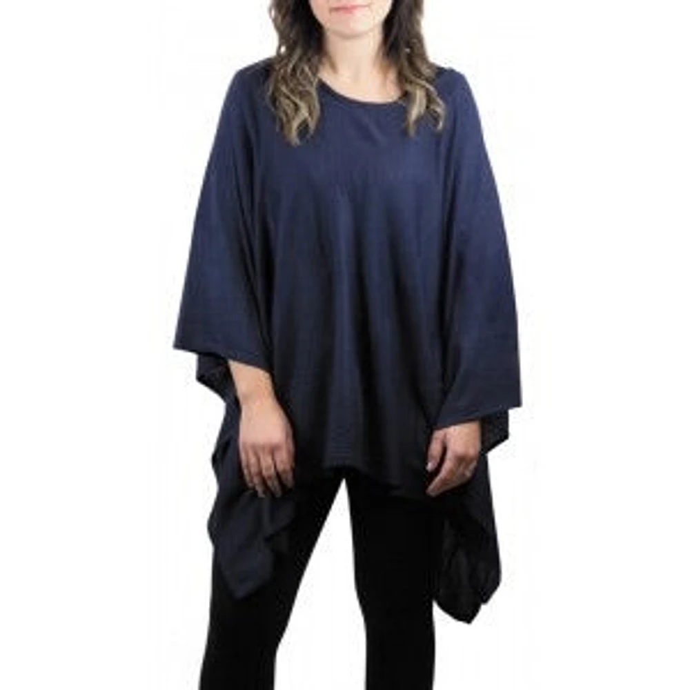 Local Fashion Navy Poncho Top