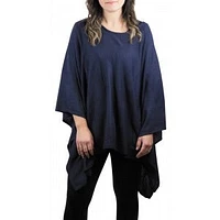 Local Fashion Navy Poncho Top