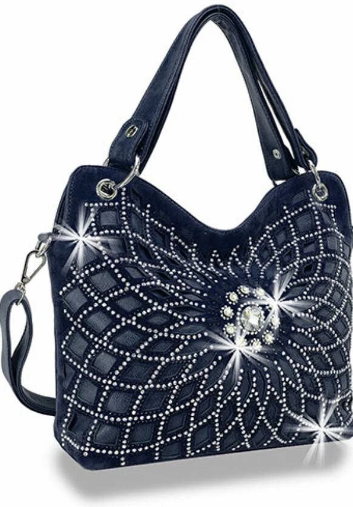 Shop Local Navy Web Bling Handbag