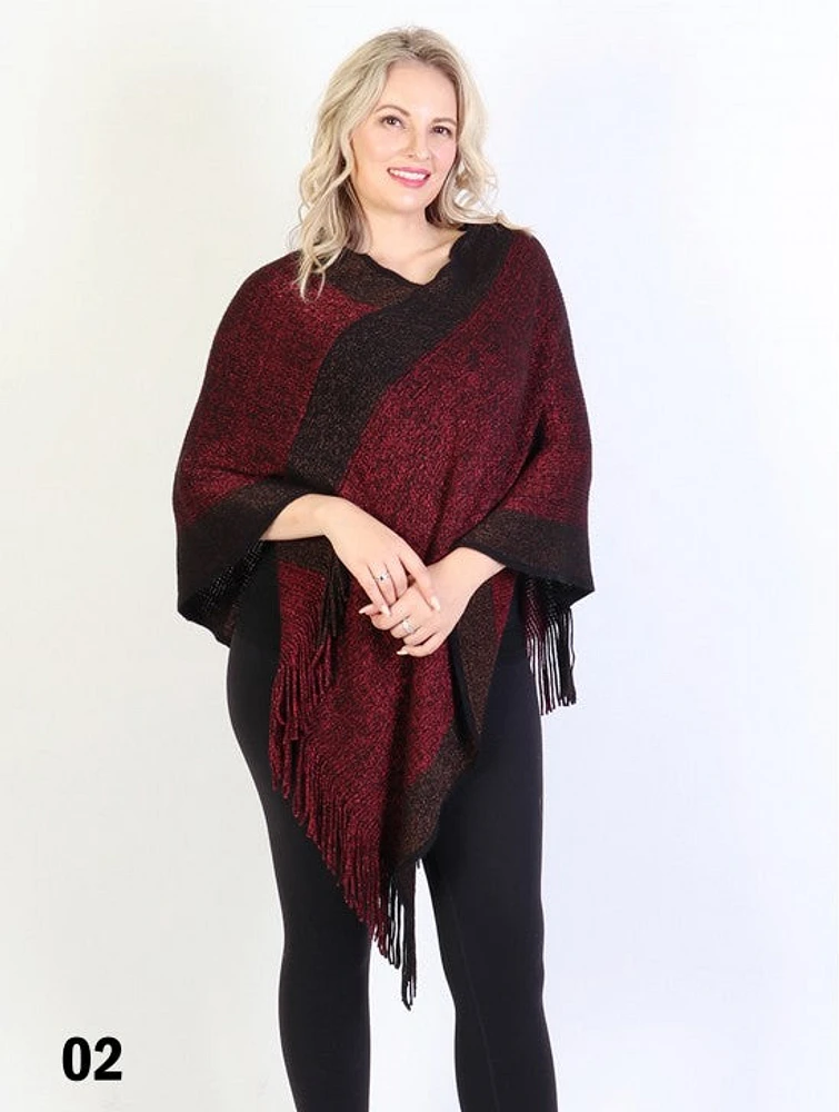 Shop Local Fashion: Burgundy Poncho with Fringe