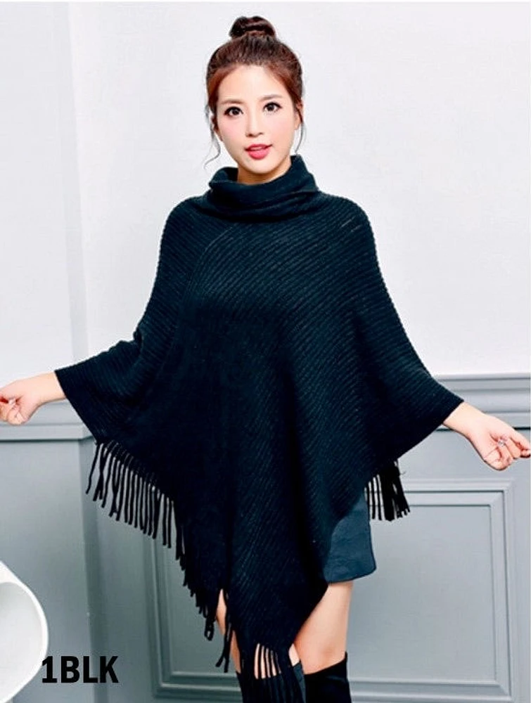 Shop Local Fashion: Black Turtleneck Poncho