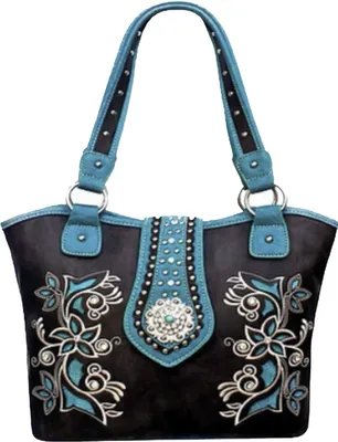 Turquoise western purse with gem bling on buckle