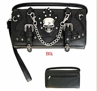 Skull wallet with chain and buckle