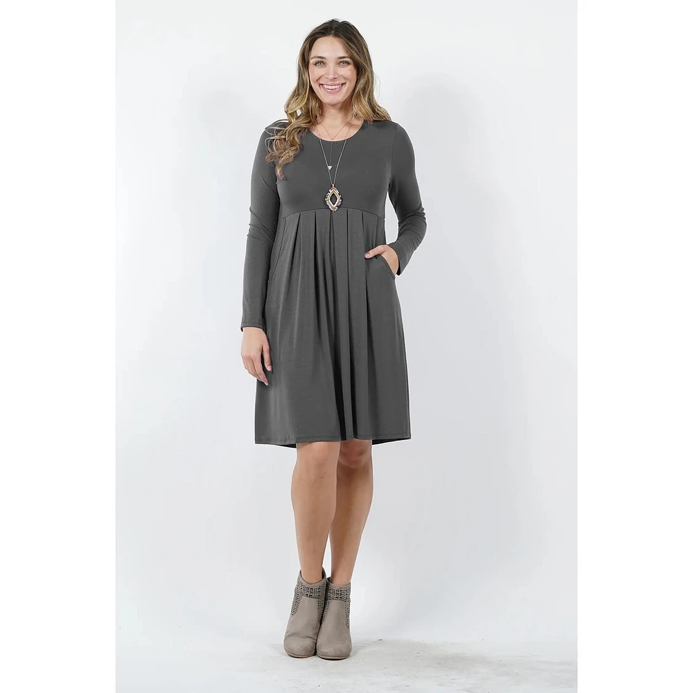 Local Shop Unique Fashion: Grey Pleated Dress