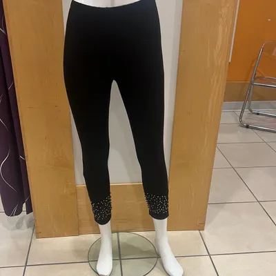 Leggings with black and silver beading A21471