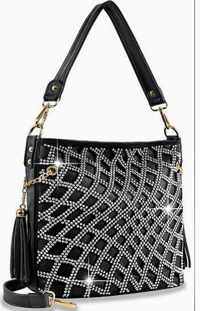 Layered Black Bling Tassel Chain - Fashion Diva Purse