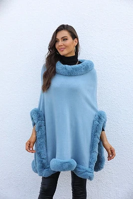 Shop Local: Unique Blue Faux Fur Poncho