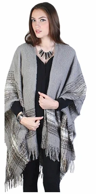 Local Fashion Grey Blanket Cape - Unique Style