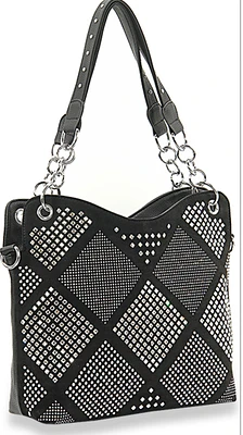 Unique Black Diamond Pattern Purse - Shop Local Fashion