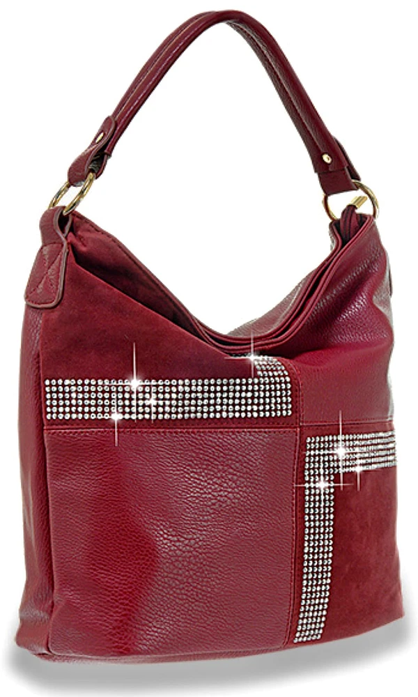 Unique Burgundy Square Bling Purse Diva Fashion