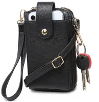 Black cell phone wristlet and crossbody BC1148