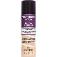 Simply Ageless 3-in-1 Liquid Foundation Infused with Hyaluronic Complex, Vitamin C and Niacinamide -  Hydrating Formula, 100% Cruelty-Free