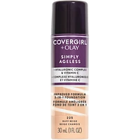 Simply Ageless 3-in-1 Liquid Foundation Infused with Hyaluronic Complex, Vitamin C and Niacinamide -  Hydrating Formula, 100% Cruelty-Free