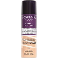 Simply Ageless 3-in-1 Liquid Foundation Infused with Hyaluronic Complex, Vitamin C and Niacinamide -  Hydrating Formula, 100% Cruelty-Free