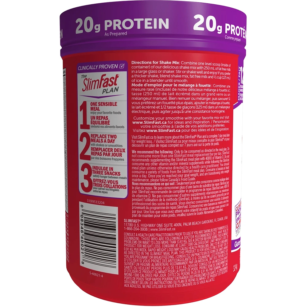 Advanced Smoothie Powder Meal Replacement Shake Mix with 20g of Protein