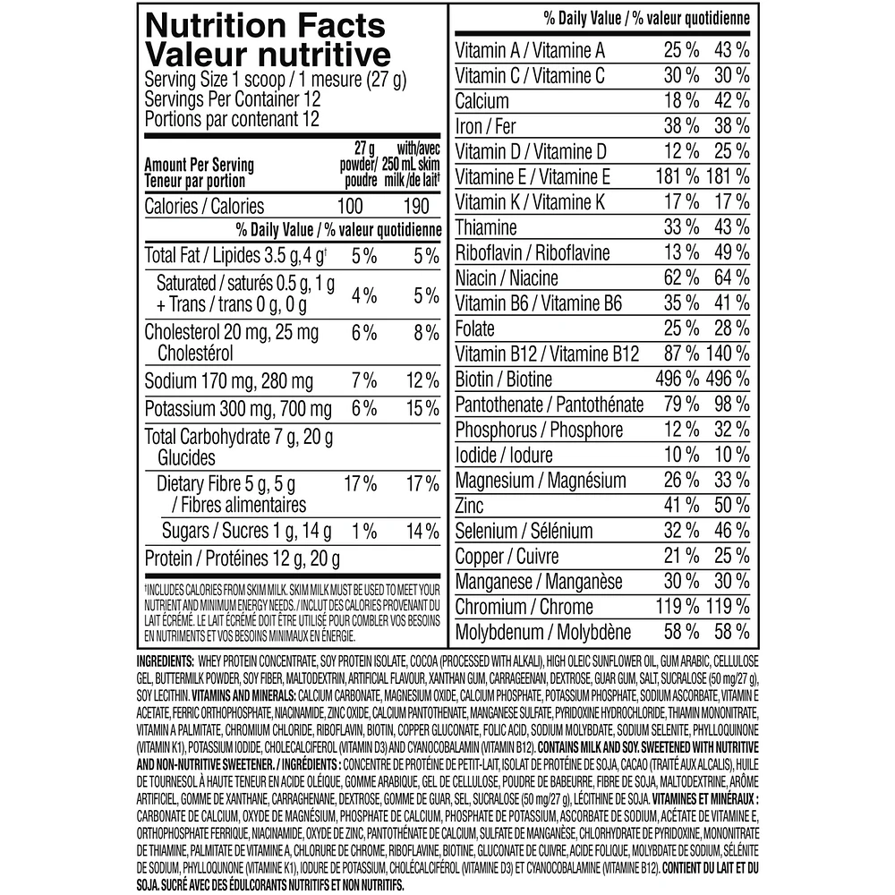 Advanced Smoothie Powder Meal Replacement Shake Mix with 20g of Protein