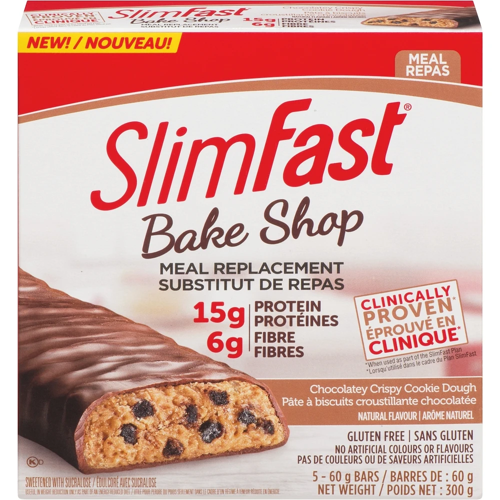 Bake Shop Meal Replacement Bars with 15g Protein and 6g Fibre