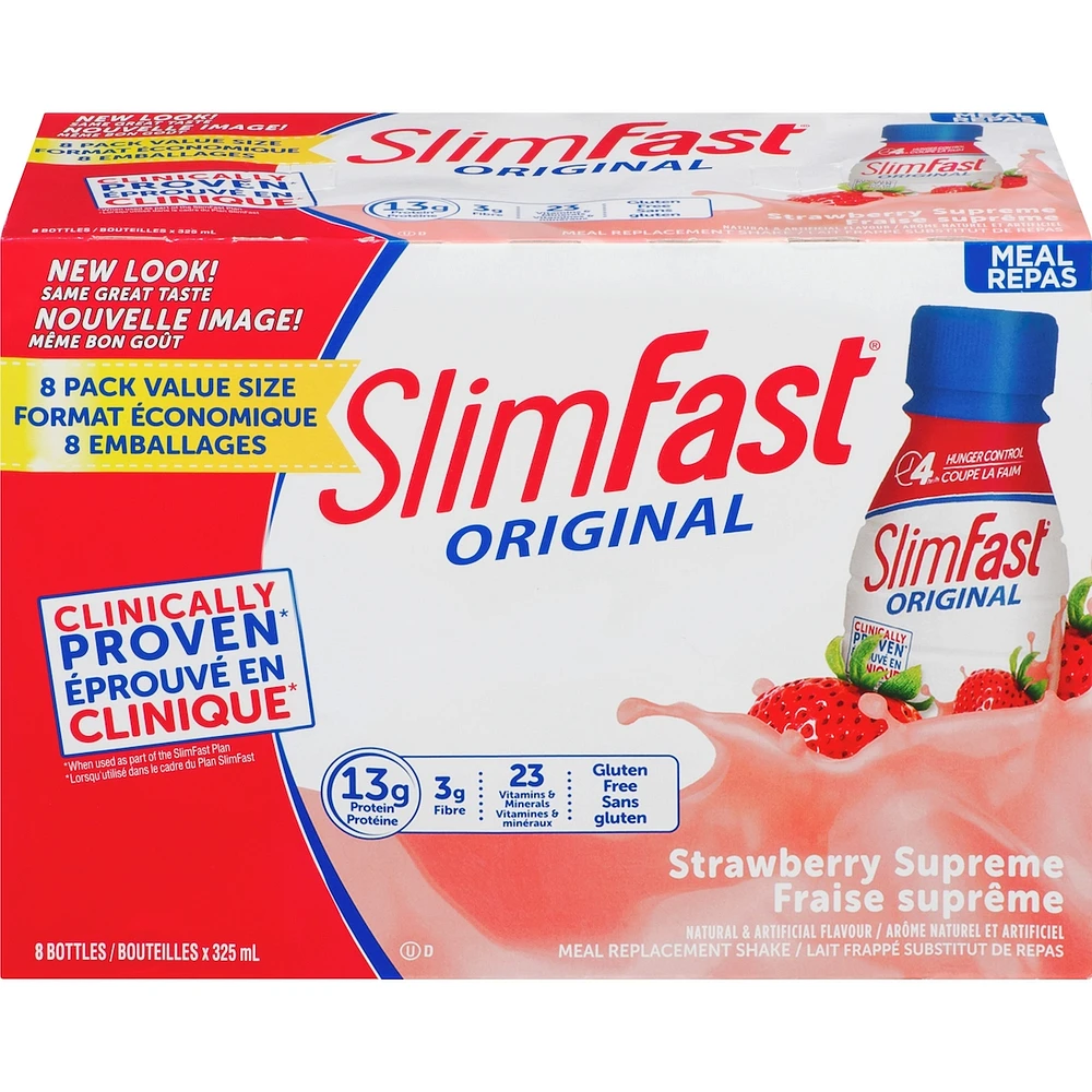 Original Ready to Drink Meal Replacement Shakes with 13g of Protein, 3g of Fibre Plus 23 Vitamins and Minerals