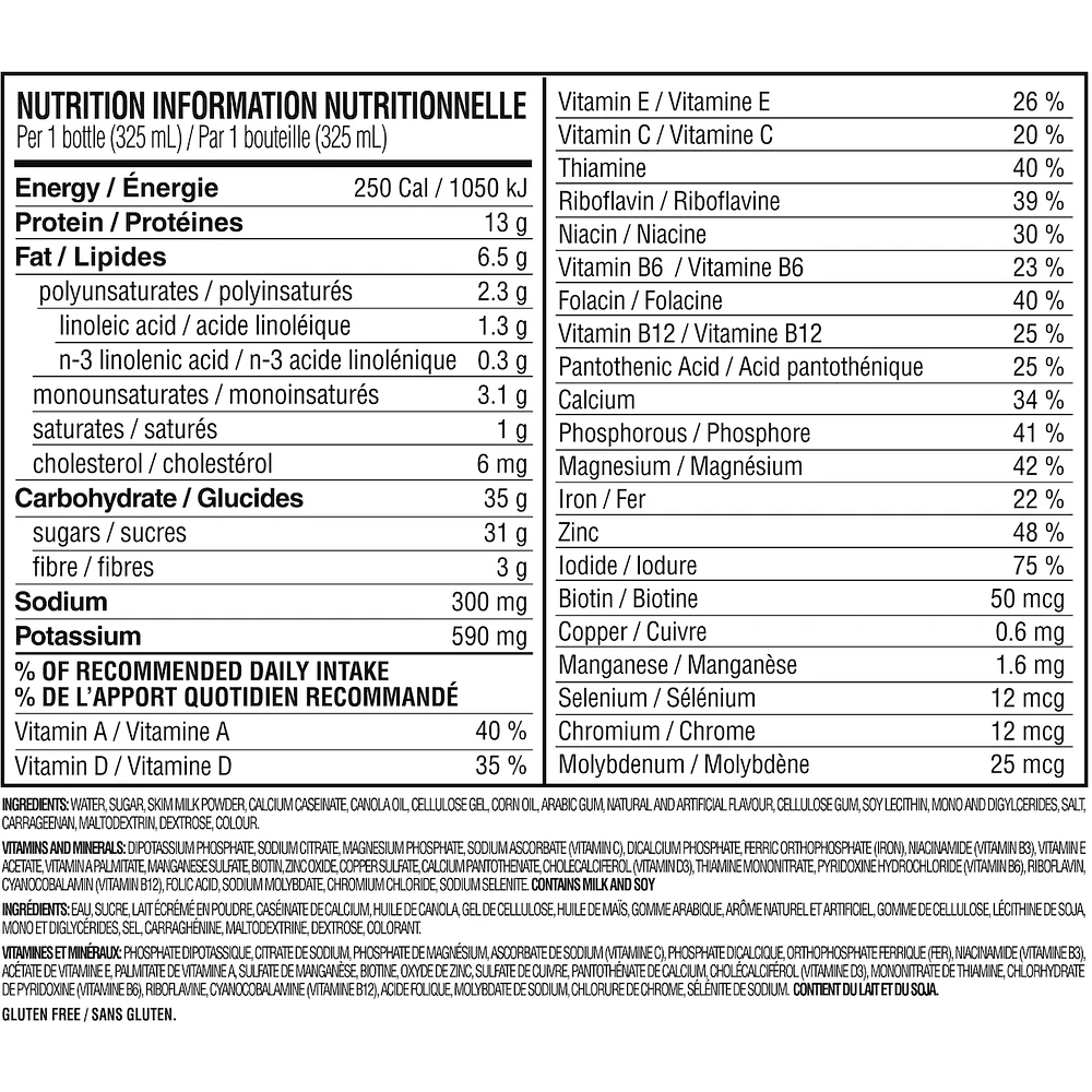 Original Ready to Drink Meal Replacement Shakes with 13g of Protein, 3g of Fibre Plus 23 Vitamins and Minerals