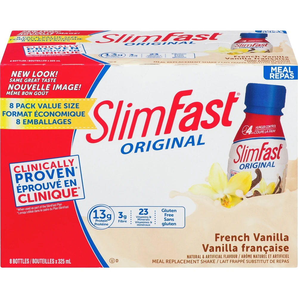 Original Ready to Drink Meal Replacement Shakes with 13g of Protein, 3g of Fibre Plus 23 Vitamins and Minerals