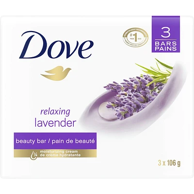 Dove Relaxing Beauty Bar for dry skin Lavender 106 g 3 count