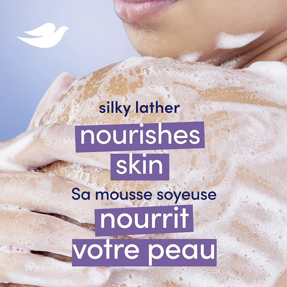 Pain de Beauté Relaxant pour peau sèche Dove Lavande avec 1/4 de crème hydratante 106 g Lot de 3