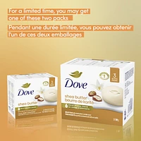 Pain de Beauté Pur Bien-Être pour une peau saine Dove Beurre de Karité & Vanille Chaude avec 1/4 de crème hydratante 106 g x 3