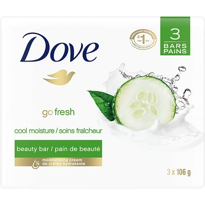 Dove Refreshing Beauty Bar for revitalized skin Cucumber and Green Tea 106 g 3 count