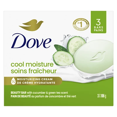 Dove Refreshing Beauty Bar for revitalized skin Cucumber and Green Tea 106 g 3 count