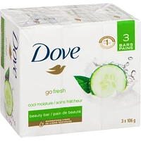 Dove Refreshing Beauty Bar for revitalized skin Cucumber and Green Tea 106 g 3 count