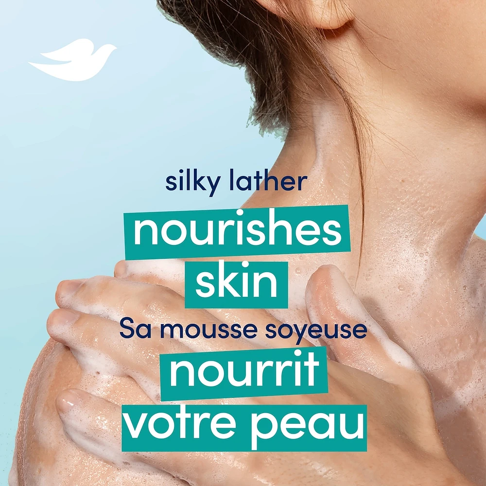 Pain de beauté pour le soin de peaux sensibles Dove Peau Sensible avec 1/4 de crème hydratante 106 g x 3
