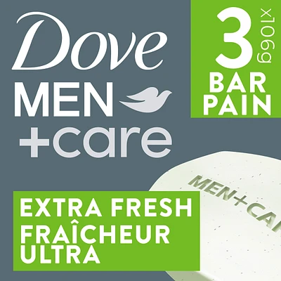 Dove Men+Care Body and Face Bar for refreshed skin Extra Fresh ¼ moisturizing cream 106 g Pack of 3