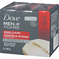 Dove Men+Care Body and Face Bar for healthy and strong skin Deep Clean ¼ moisturizing cream 106 g Pack of 3
