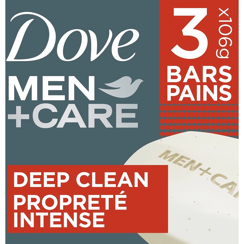 Dove Men+Care Body and Face Bar for healthy and strong skin Deep Clean ¼ moisturizing cream 106 g Pack of 3
