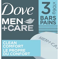 Dove Men+Care Body and Face Bar for clean and smooth skin Clean Comfort ¼ moisturizing cream 106 g Pack of 3