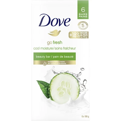 Skin Care Beauty Bar For Softer Skin Cucumber and Green Tea More Moisturizing Than Bar Soap 6 count