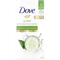 Skin Care Beauty Bar For Softer Skin Cucumber and Green Tea More Moisturizing Than Bar Soap 6 count