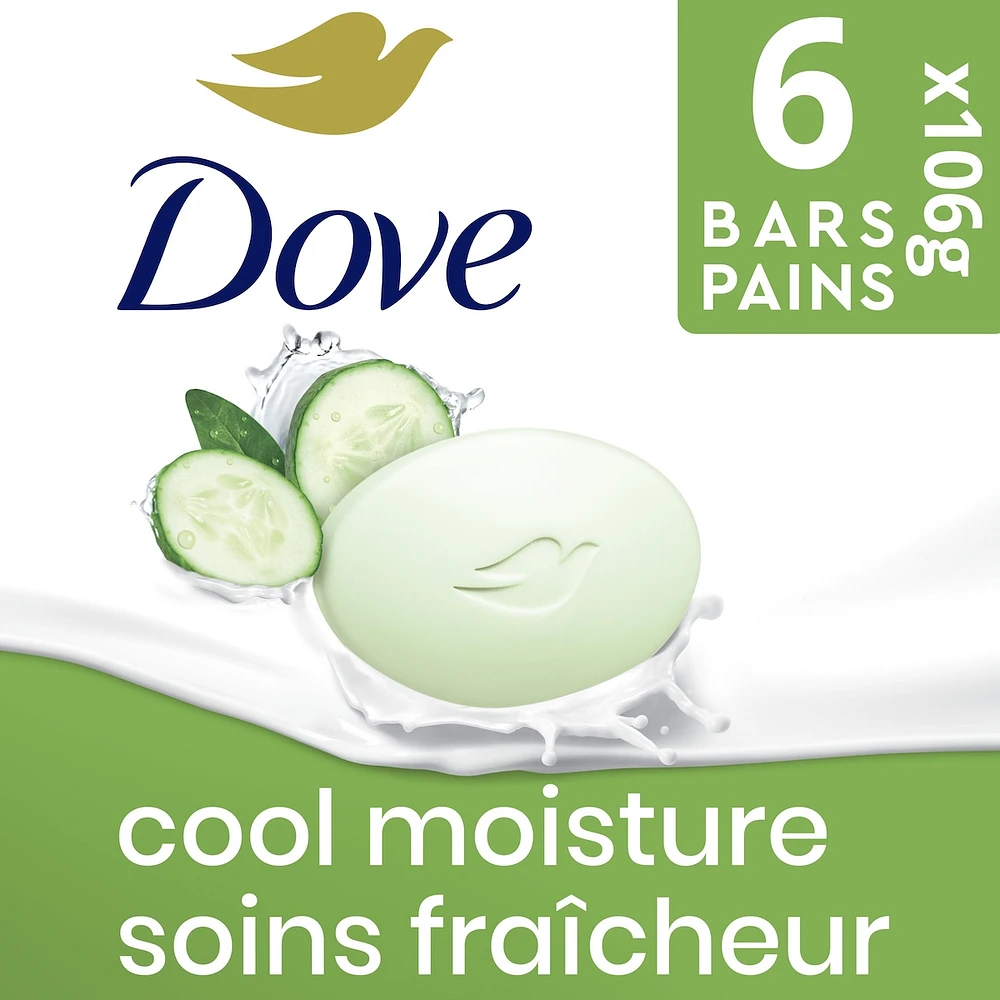 Pain de Beauté soin cutané pour une peau plus douce concombre et thé vert plus hydratant qu'un savon 6 unités