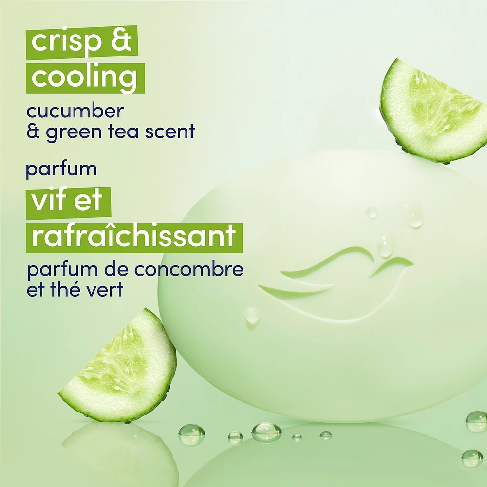 Pain de Beauté soin cutané pour une peau plus douce concombre et thé vert plus hydratant qu'un savon 6 unités