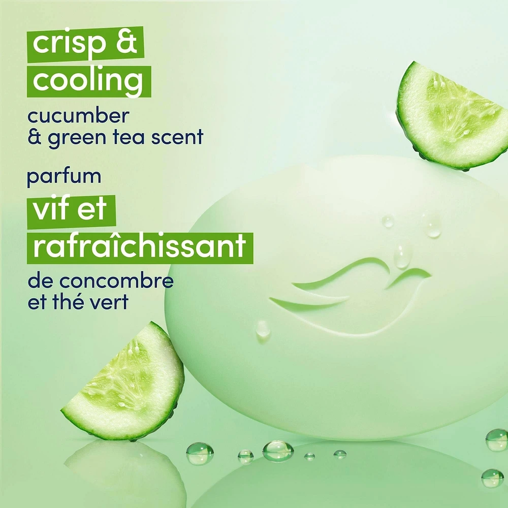 Skin Care Beauty Bar For Softer Skin Cucumber and Green Tea More Moisturizing Than Bar Soap 6 count