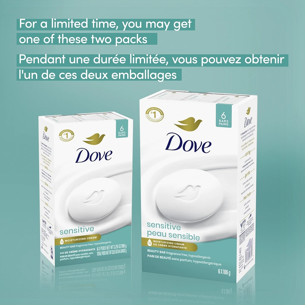 Dove Beauty Bar for Sensitive Skin Care 106 g 6 count